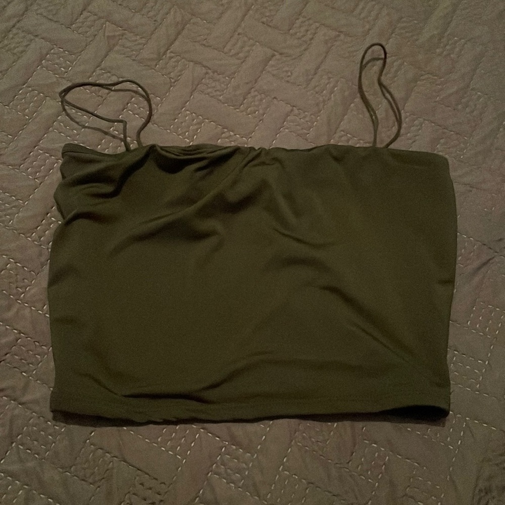 Olive green crop top